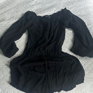 Brandy Melville Gabriella Off The Shoulder Romper Black Long Sleeve